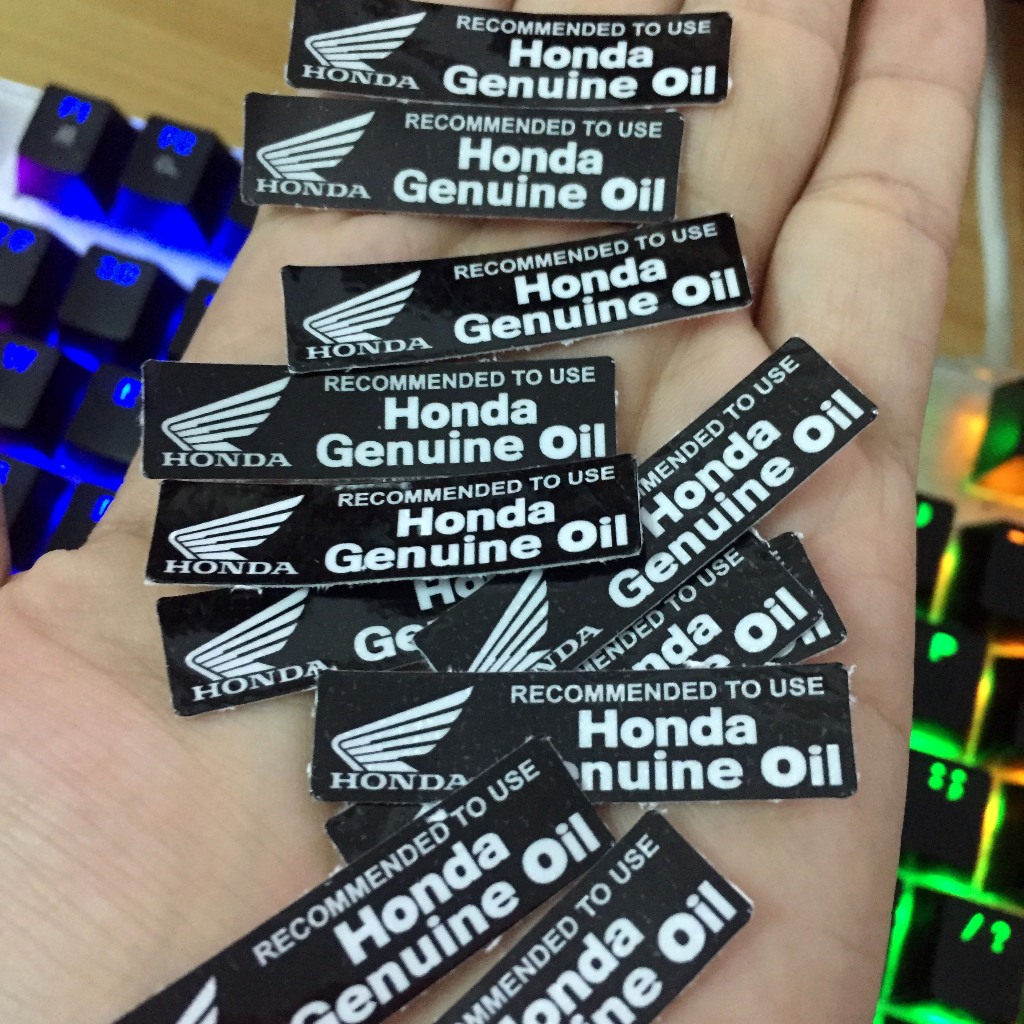 1 Cặp tem Honda Genuine Oil. Tem dán xe thông số SH. Sticker nhỏ, chống nước, không bay màu