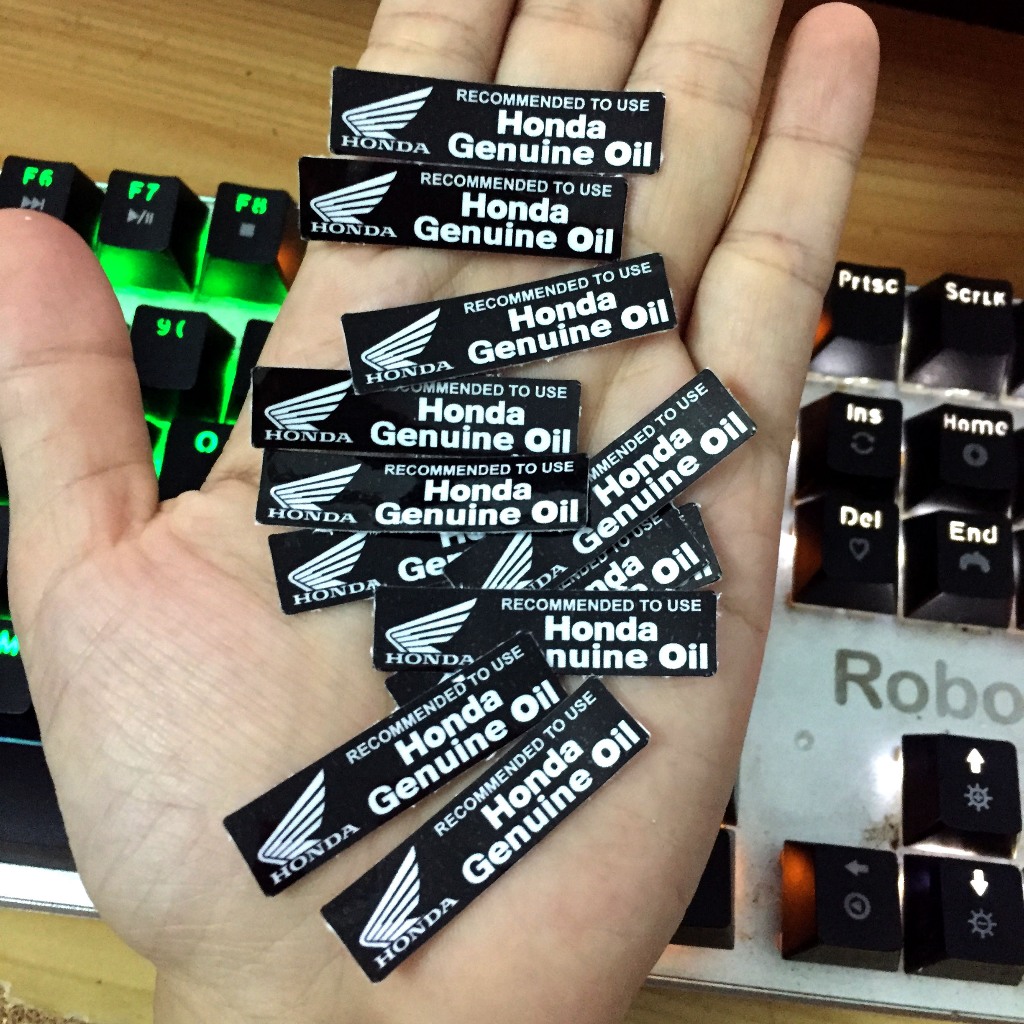 1 Cặp tem Honda Genuine Oil. Tem dán xe thông số SH. Sticker nhỏ, chống nước, không bay màu