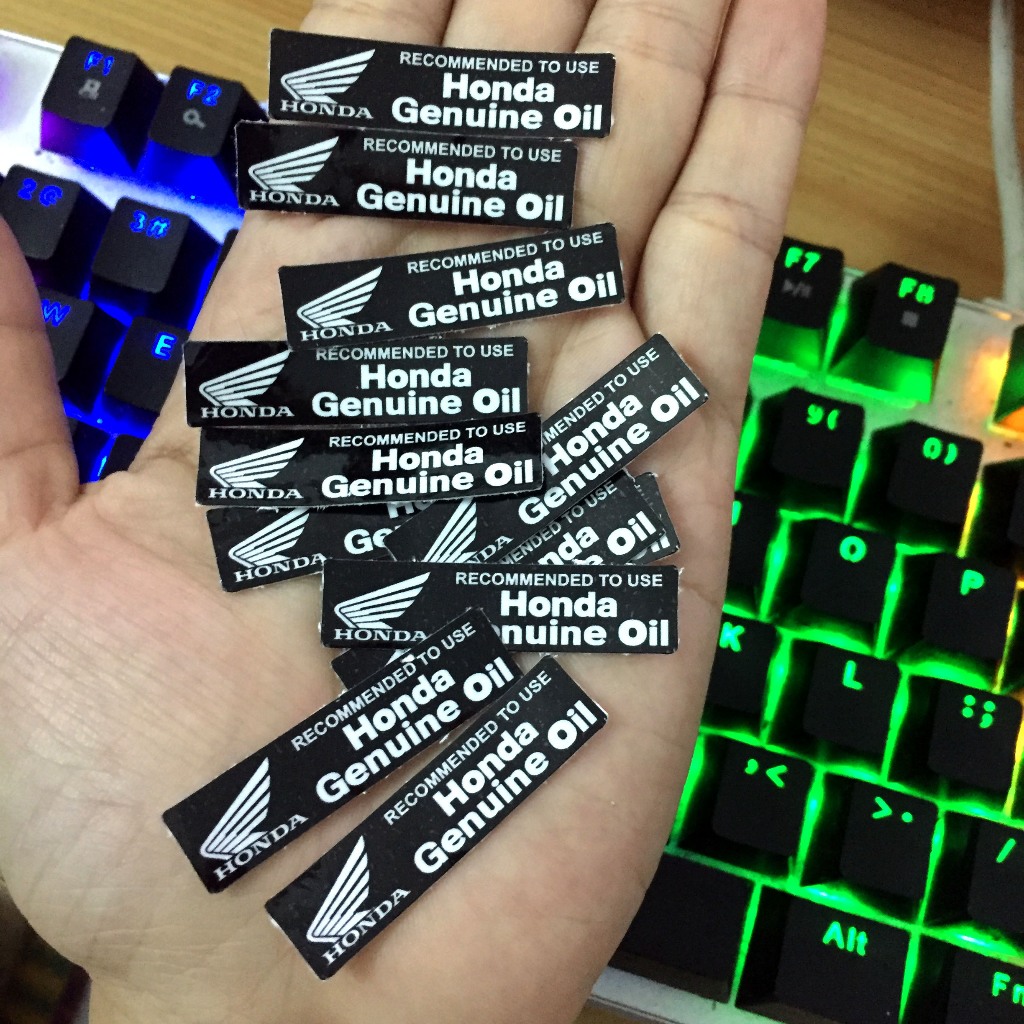 1 Cặp tem Honda Genuine Oil. Tem dán xe thông số SH. Sticker nhỏ, chống nước, không bay màu