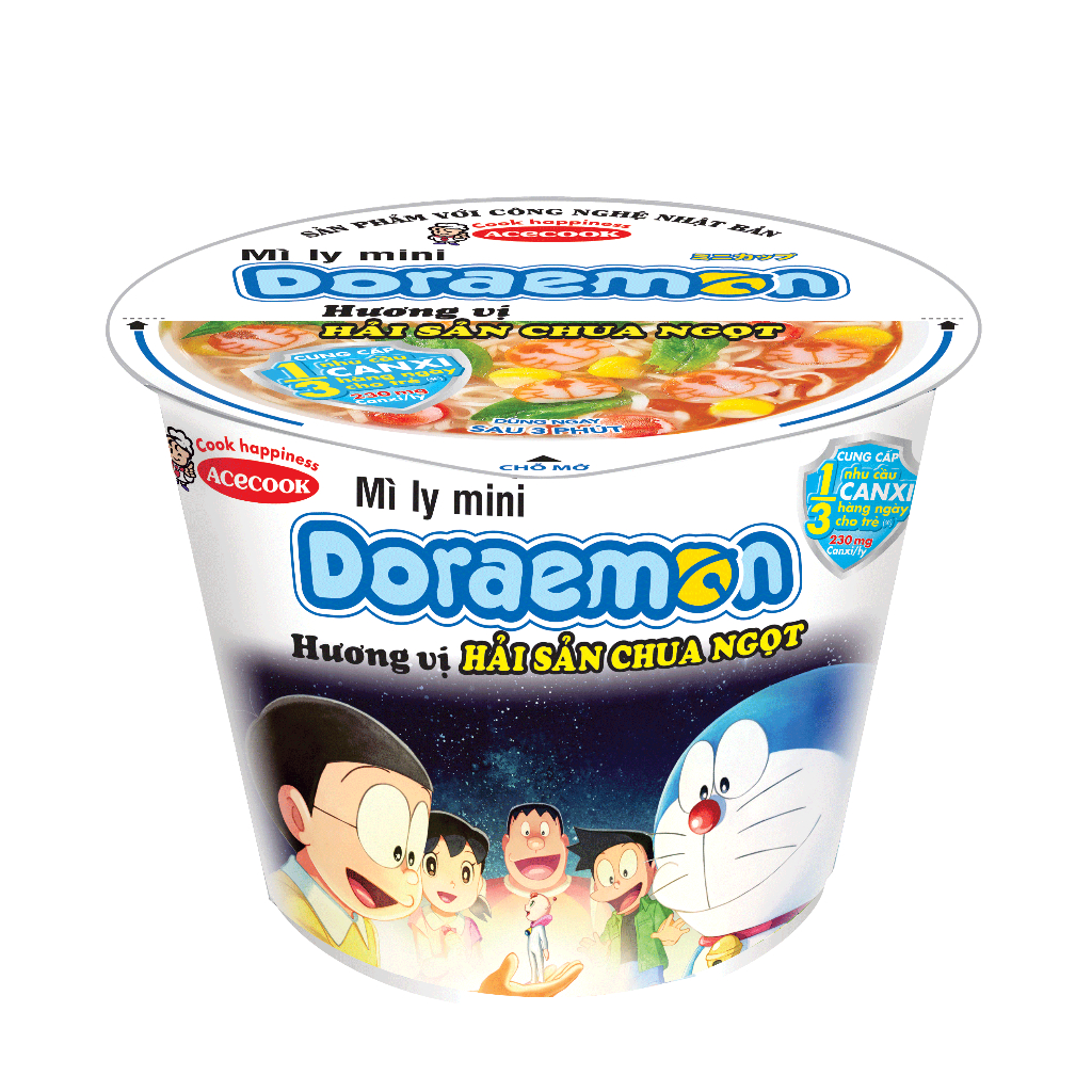 Mì Ly mini Doremon Vị Hải Sản chua ngọt/12 Ly | Shopee Việt Nam