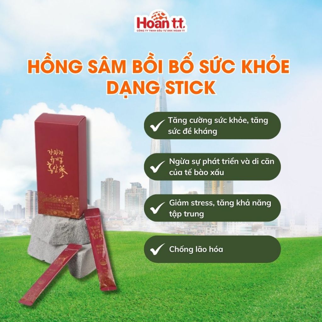 Ảnh Hồng Sâm Hữu Cơ Cải Thiện Sức Khỏe KJH Dạng Stick - Sâm Hàn Quốc  Dành Cho Người Trưởng Thành 1