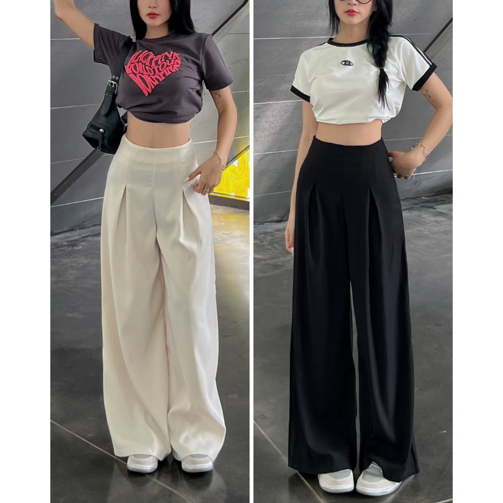 Quần suông cạp liền gen eo độc lạ bigsize tôn dáng dài 105-107cm(Có dáng ngắn cho nấm).