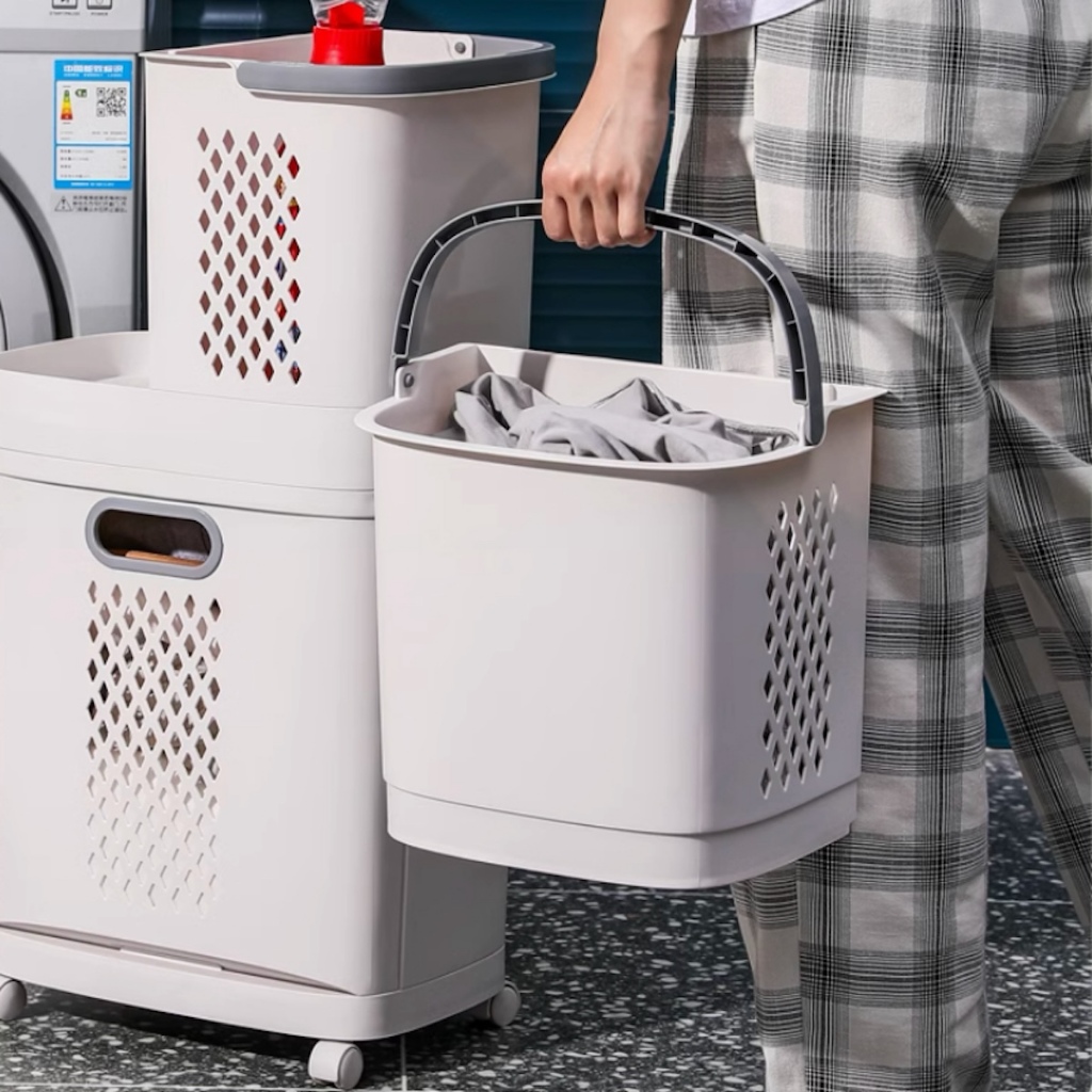 Giỏ đựng quần áo 3 trong 1 X-8528. Giỏ đựng quần áo bẩn có thể tách rời, có bánh xe di chuyển | BigBuy360 - bigbuy360.vn