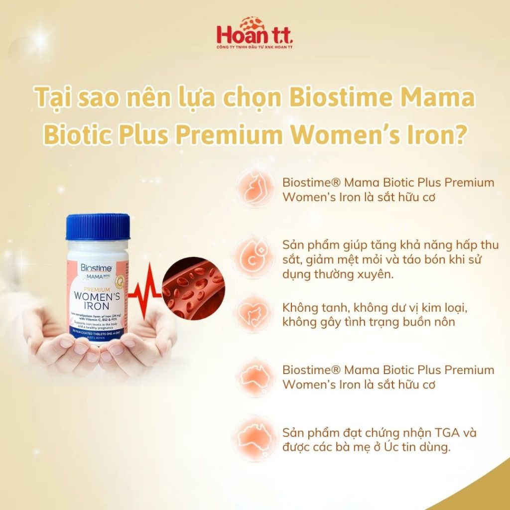 Ảnh Sắt Cho Bà Bầu Hỗ Trợ Sức Khỏe Biostime - Viên Uống Bổ Sung Sắt Hữu Cơ - Sắt Cho Người Thiếu Máu 2