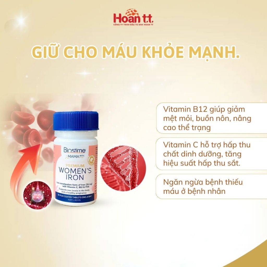 Ảnh Sắt Cho Bà Bầu Hỗ Trợ Sức Khỏe Biostime - Viên Uống Bổ Sung Sắt Hữu Cơ - Sắt Cho Người Thiếu Máu 4