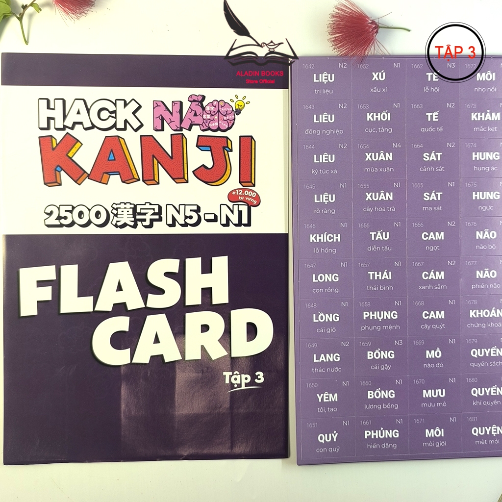 Sách - Hack Não Kanji Tập 3 - Nhớ Siêu Tốc Kanji Qua 2 Phương Pháp -Câu Chuyện Thú Vị - Hộp Quà Tặng