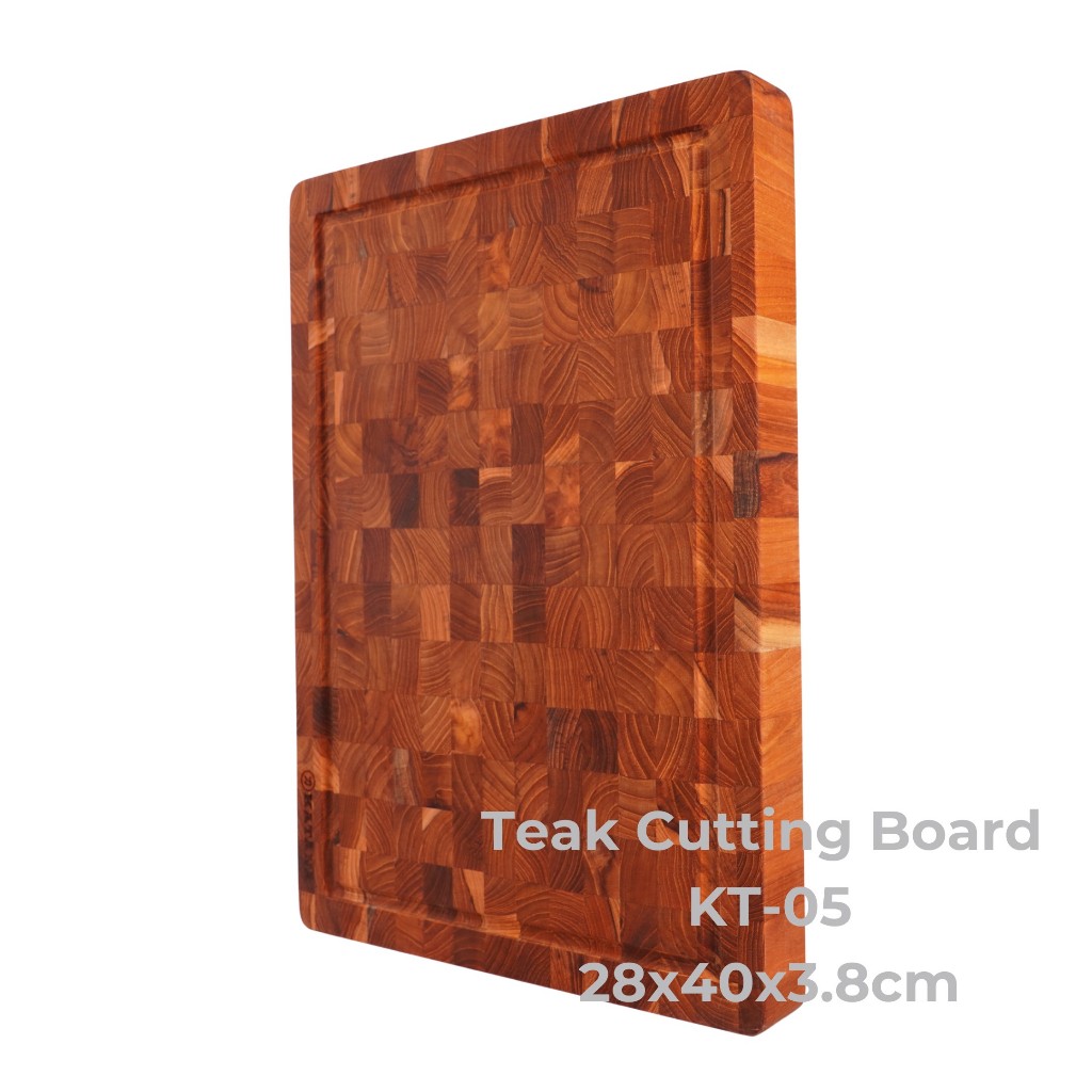 Ảnh Thớt gỗ Teak Cao cấp thương hiệu KATANA - Thớt chặt dày 3.8cm kháng khuẩn, chống nấm mốc, cong vênh 1