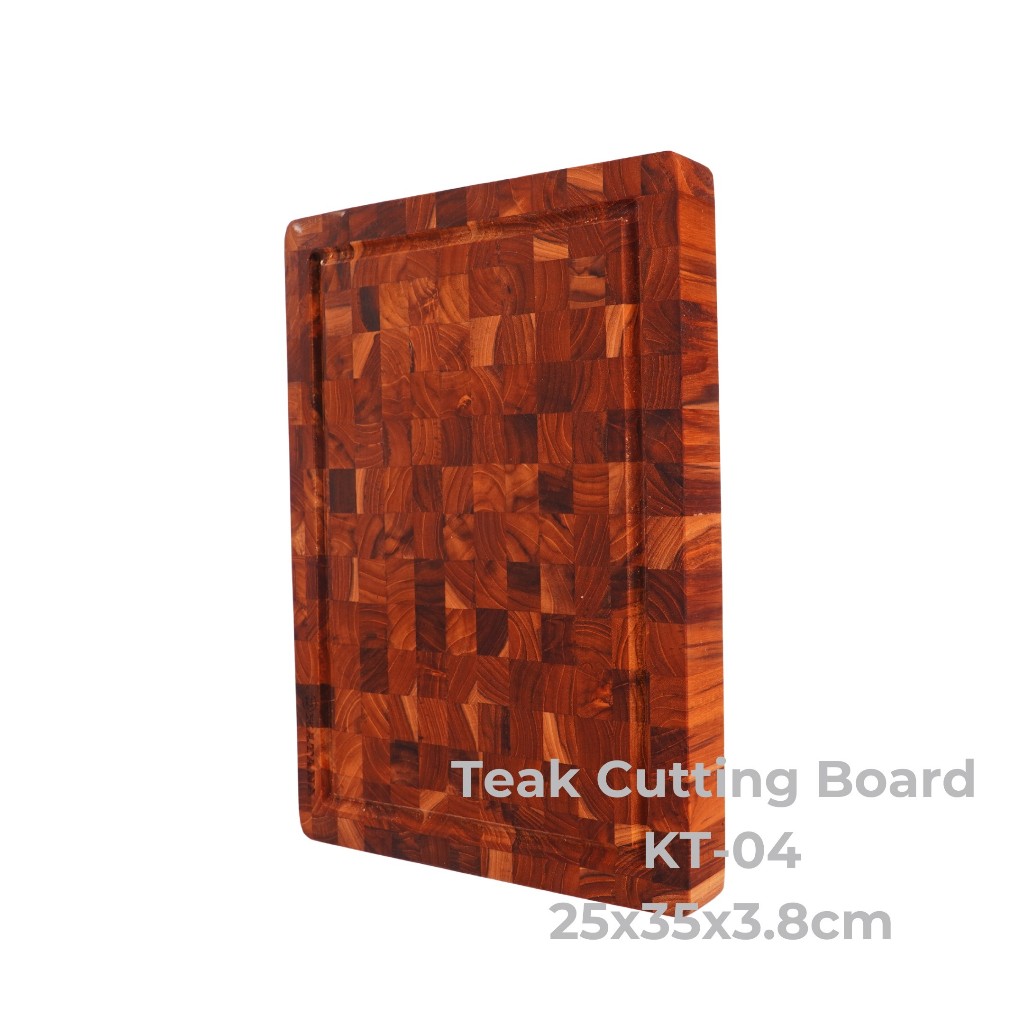 Ảnh Thớt gỗ Teak Cao cấp thương hiệu KATANA - Thớt chặt dày 3.8cm kháng khuẩn, chống nấm mốc, cong vênh 2