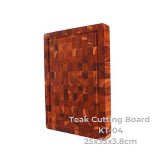 Thớt gỗ Teak Cao cấp thương hiệu KATANA - Thớt chặt dày 3.8cm kháng khuẩn, chống nấm mốc, cong vênh