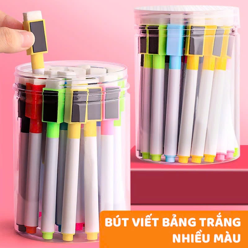 Set Bút Viết Bảng Trắng Có Nam Châm Xóa Được Nhiều Màu Cho Bé Văn Phòng Phẩm Giá Rẻ