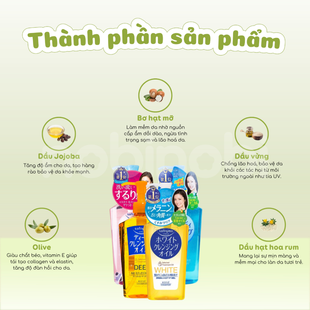 [MUA 2 TẶNG 1] Dầu tẩy trang Kose Softymo Deep Cleansing Oil làm sạch 200ml/230ml