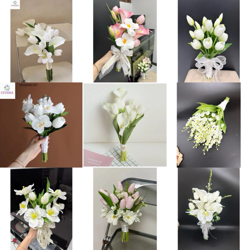 🪭Hoa cầm tay cô dâu cách tân xinh+ chất hoa lụa|PHUKIENCUOIYENLINH