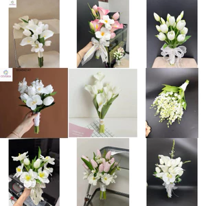 🪭Hoa cầm tay cô dâu cách tân xinh+ chất hoa lụa|PHUKIENCUOIYENLINH