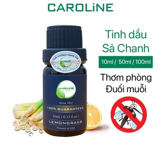 Tinh Dầu Thiên Nhiên CAROLINE Hương Sả Chanh Chai 10/50/100ml - Xông Thơm Phòng - Đuổi Muỗi Hiệu Quả