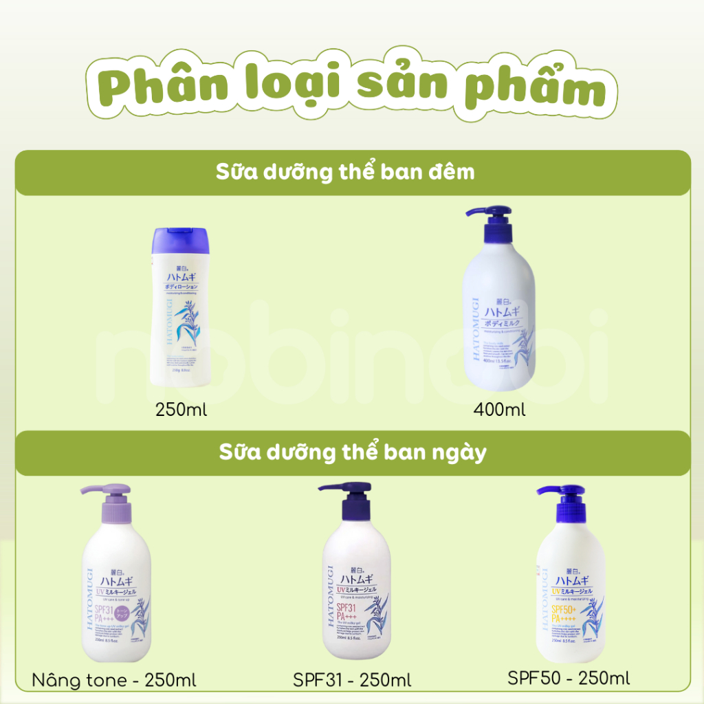 Sữa Dưỡng Thể Reihaku Hatomugi Dưỡng Ẩm và Làm Sáng Da SPF50+ PA++++ 250ml (Hàng chính hãng)