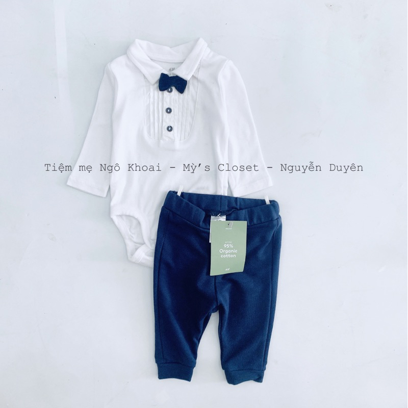 [MD121]H.M Set bodysuit dài tay kèm quần công tử cho bé yêu hàng xuất xịn