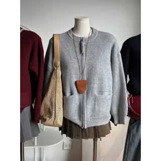 Áo cardigan len lông thỏ tay dài túi ngang 2 đầu kéo 247store