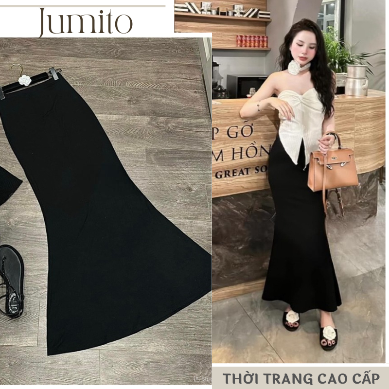 Chân váy nữ đuôi cá chất liệu cotton mềm mịn cao cấp Jumito, váy nữ phong cách Hàn Quốc mặc tôn dáng HCOM2757