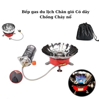 Bếp Ga Mini Chống Gió Có Dây Nối Gấp Gọn Tiện Dụng Cho Giã Ngoại Du Lịch.