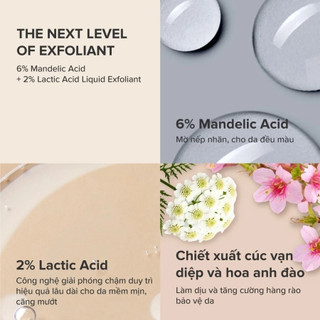 Dung dịch tẩy tế bào chết Paula's Choice Skin Perfecting 6% Mandelic Acid + 2% Lactic Acid Liquid Exfoliant- 88ml/30ml