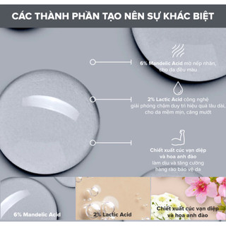 Dung dịch tẩy tế bào chết Paula's Choice Skin Perfecting 6% Mandelic Acid + 2% Lactic Acid Liquid Exfoliant- 88ml/30ml