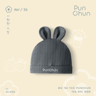 Punchun AW2024 Mũ tai thú Punchun Tea cho bé