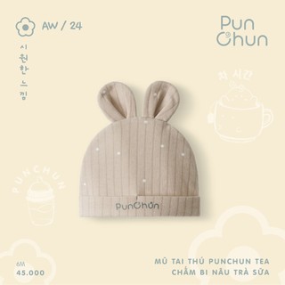 Punchun AW2024 Mũ tai thú Punchun Tea cho bé