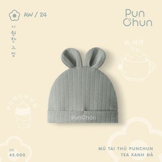 Punchun AW2024 Mũ tai thú Punchun Tea cho bé