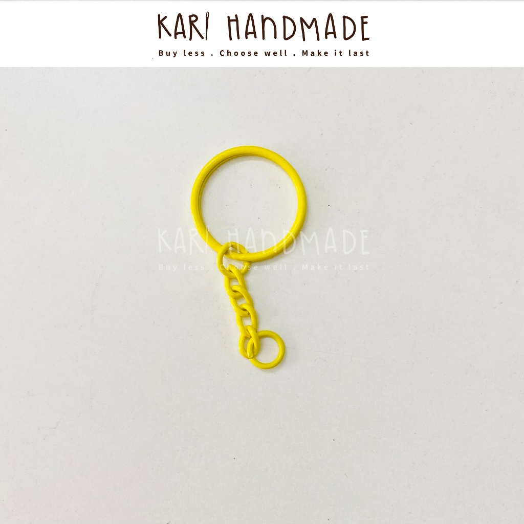 [2 cái] Khoen móc khoá tròn nhiều màu handmade thú len DIY