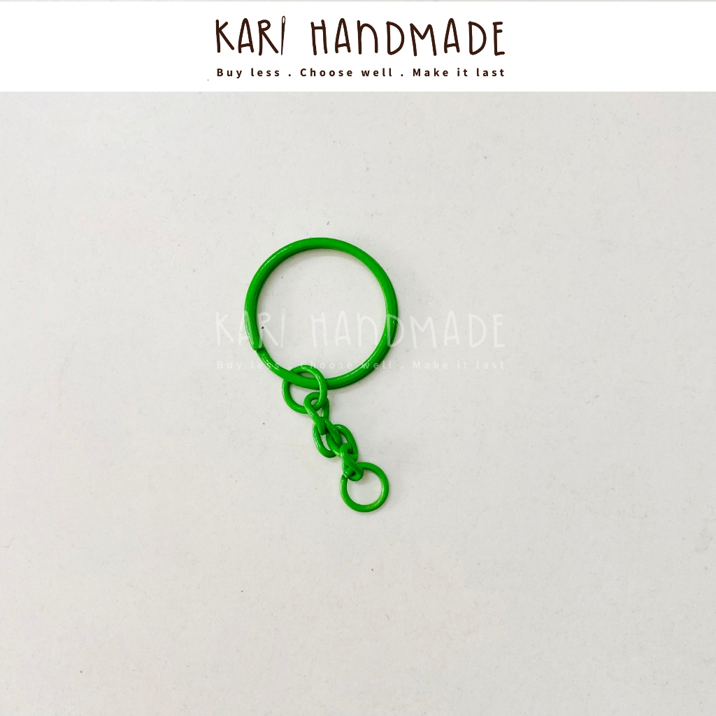 [2 cái] Khoen móc khoá tròn nhiều màu handmade thú len DIY