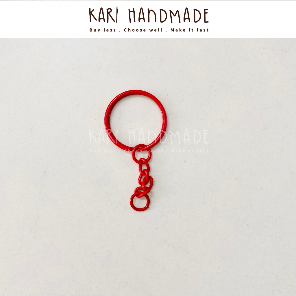 [2 cái] Khoen móc khoá tròn nhiều màu handmade thú len DIY