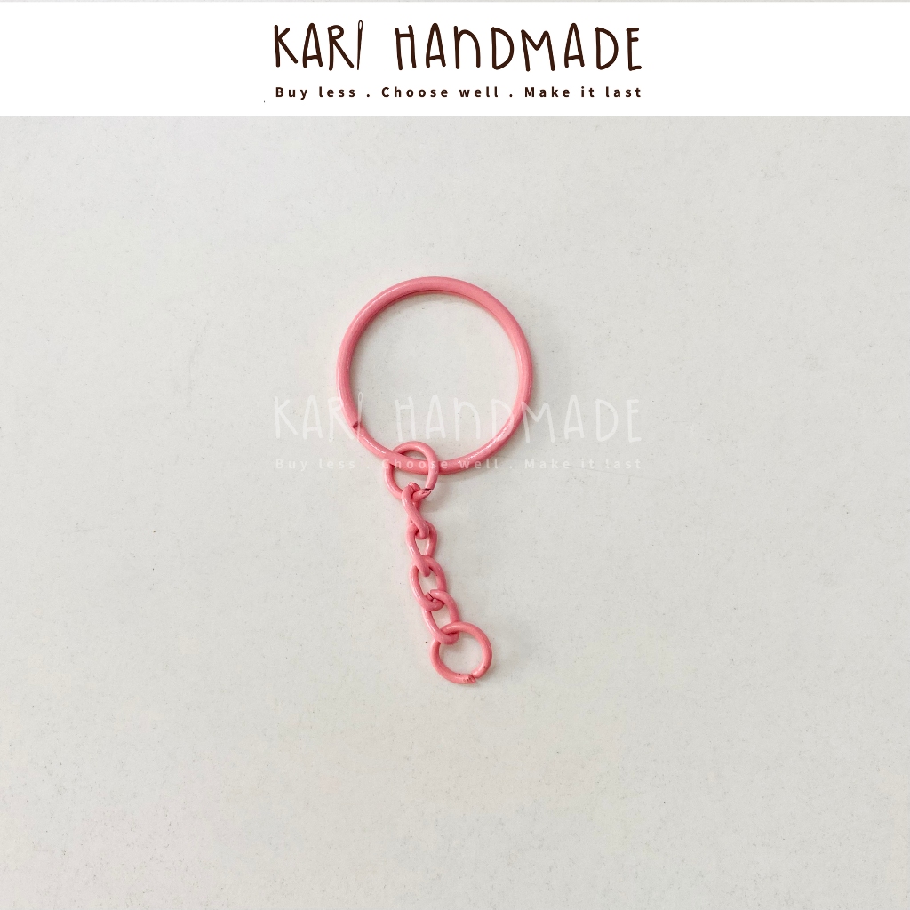 [2 cái] Khoen móc khoá tròn nhiều màu handmade thú len DIY