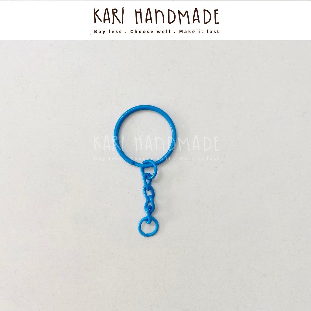 [2 cái] Khoen móc khoá tròn nhiều màu handmade thú len DIY