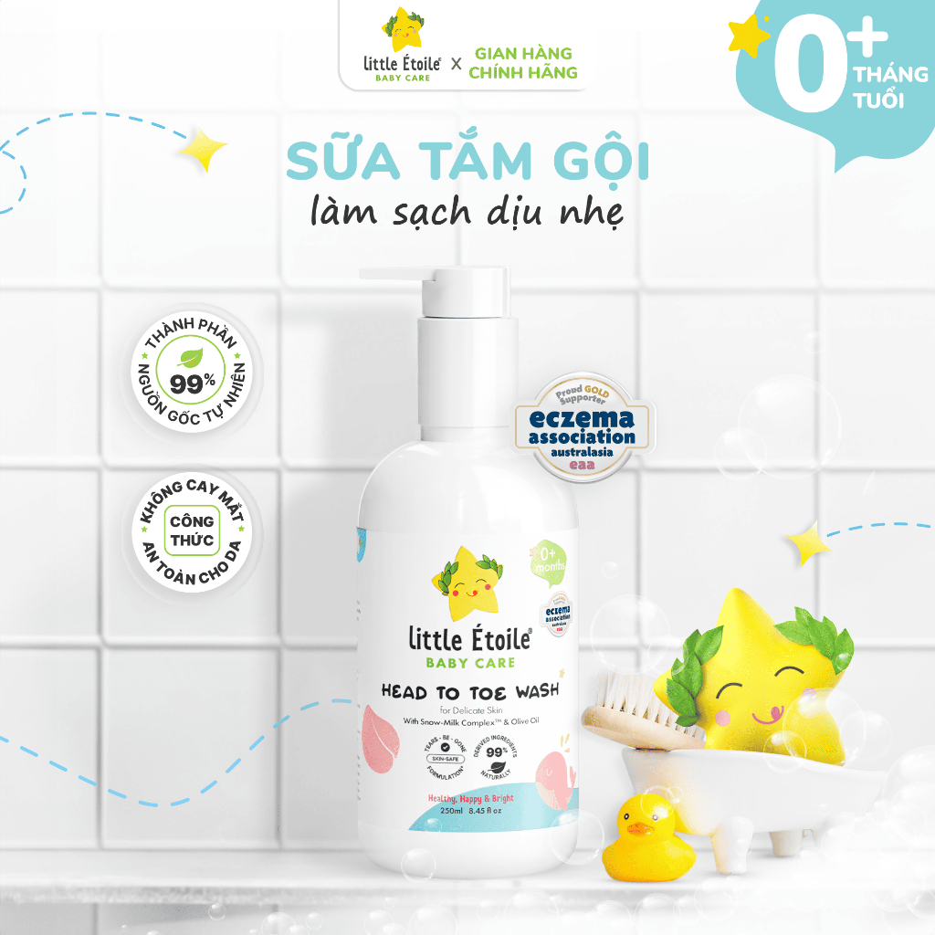 Sữa tắm gội Little Étoile Úc làm sạch dịu nhẹ-an toàn