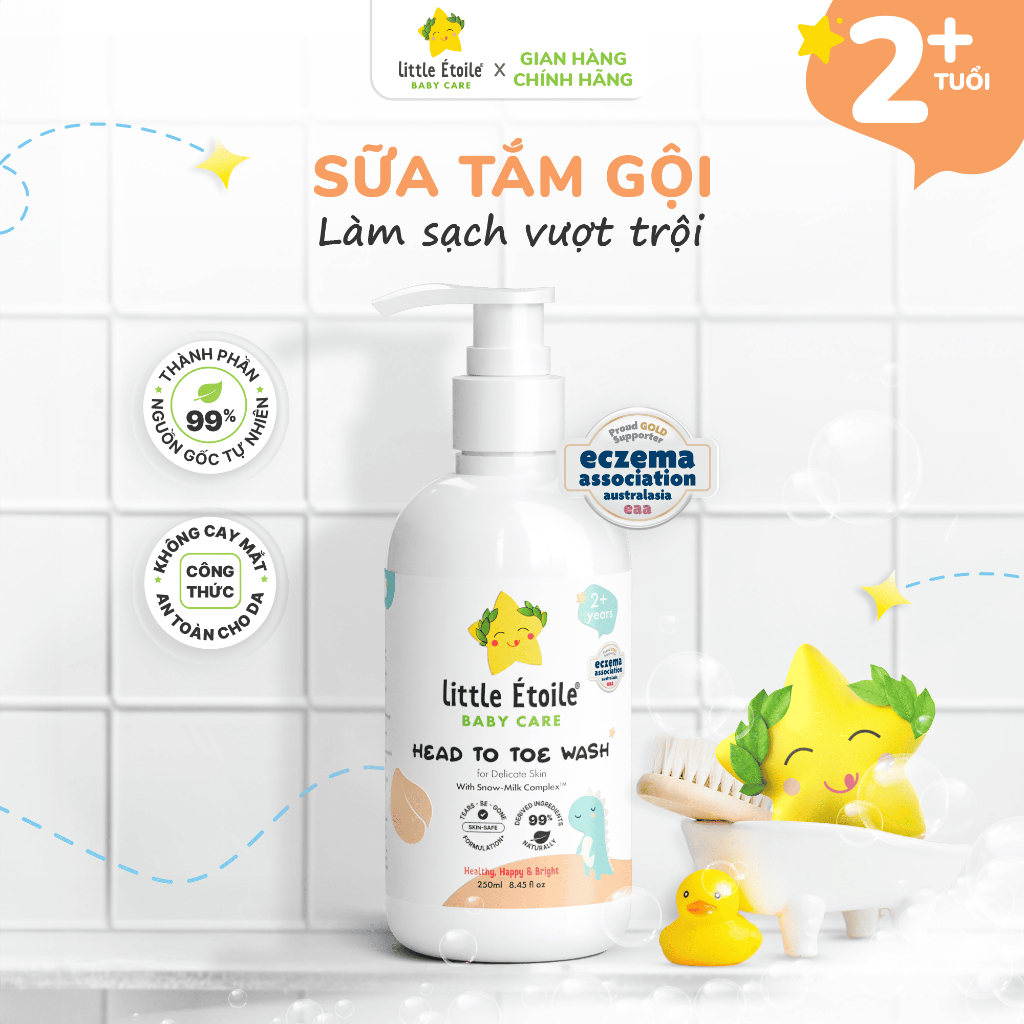 Sữa tắm gội Little Étoile Úc làm sạch vượt trội cho bé
