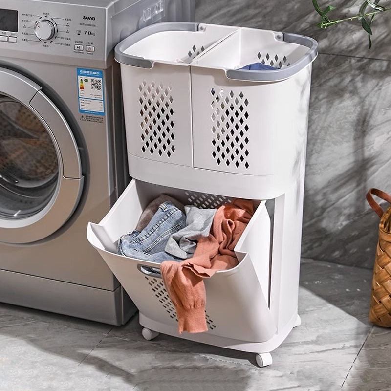 Giỏ đựng quần áo 3 trong 1 X-8528. Giỏ đựng quần áo bẩn có thể tách rời, có bánh xe di chuyển | BigBuy360 - bigbuy360.vn