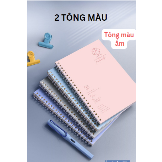 Vở Lò Xo, Sổ Tay Lò Xo Bìa Màu Pastel A5 MESO 120 Trang Kẻ Ngang 70 GSM - Gáy Lò Xo Kép Inox Không rỉ