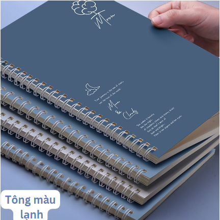 Vở Lò Xo, Sổ Tay Lò Xo Bìa Màu Pastel A5 MESO 120 Trang Kẻ Ngang 70 GSM - Gáy Lò Xo Kép Inox Không rỉ
