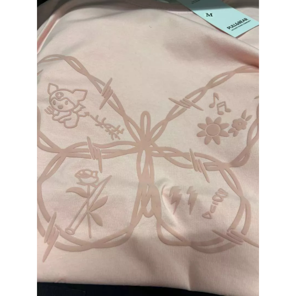 Áo phông nữ thêu hình bướm màu hồng dễ thương Jumato, áo thun nữ chất cotton mềm mịn thoáng mát cao cấp D1613