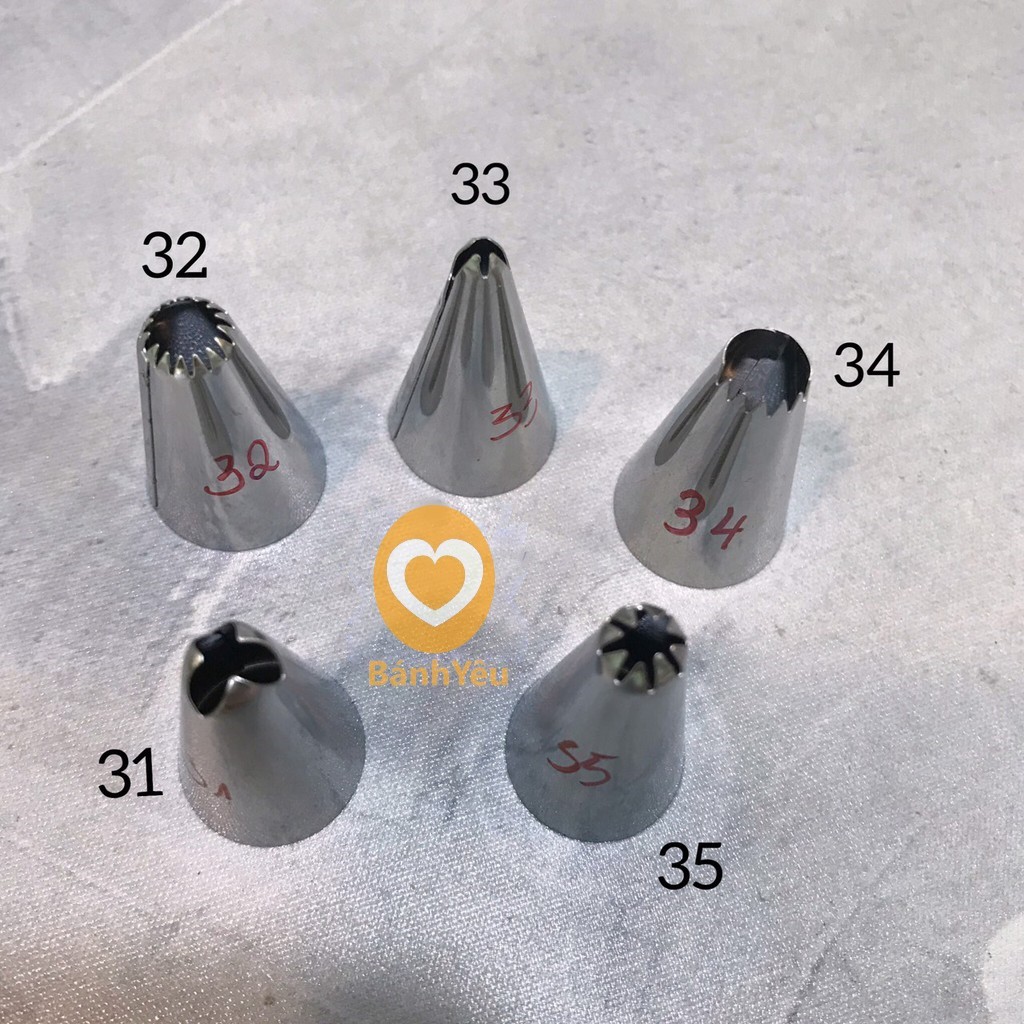Đui bắt kem trang trí bánh các loại từ 31-40