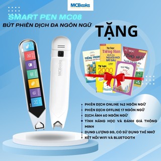 Bút ngoại ngữ - Smart Pen MC08 - Bút phiên dịch thông minh đa ngôn ngữ - tặng combo sách ngoại ngữ tùy chọn
