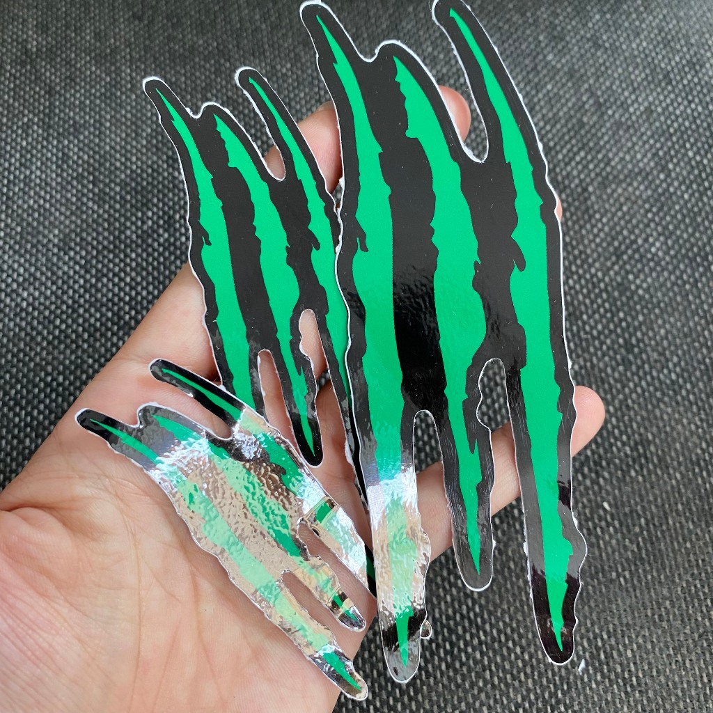 [ Combo 2 Hình ] Vết cào xước XANH LÁ, hình dán trang trí xe máy, xe ôtô, nón, điện thoại... Decal chống nước
