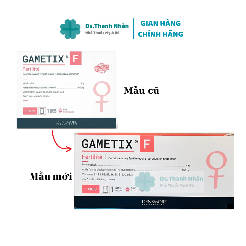 Gametix F (mẫu mới nhất) Bổ trứng,cải thiện sức khỏe nữ giới hộp 30 gói ...