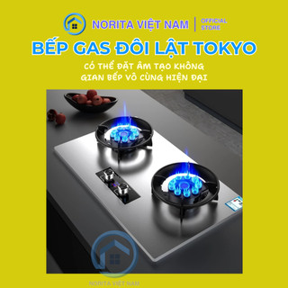 Bếp Gas Lật 10  Đầu Đốt Tokyo Tích Hợp Hẹn Giờ, Cảm Biến Tự Ngắt, Khóa An Toàn Thông Minh Kính Cường Lực Sang Trọng