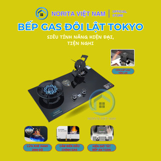 Bếp Gas Lật 10  Đầu Đốt Tokyo Tích Hợp Hẹn Giờ, Cảm Biến Tự Ngắt, Khóa An Toàn Thông Minh Kính Cường Lực Sang Trọng