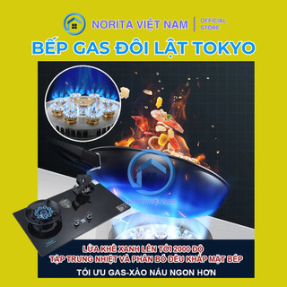 Bếp Gas Lật 10  Đầu Đốt Tokyo Tích Hợp Hẹn Giờ, Cảm Biến Tự Ngắt, Khóa An Toàn Thông Minh Kính Cường Lực Sang Trọng