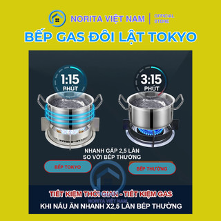 Bếp Gas Lật 10  Đầu Đốt Tokyo Tích Hợp Hẹn Giờ, Cảm Biến Tự Ngắt, Khóa An Toàn Thông Minh Kính Cường Lực Sang Trọng