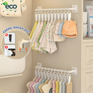 Set thanh treo đồ đa năng kèm 10 móc kẹp treo cánh tủ, thanh treo các loại tất vớ, đồ lót, đồ em bé