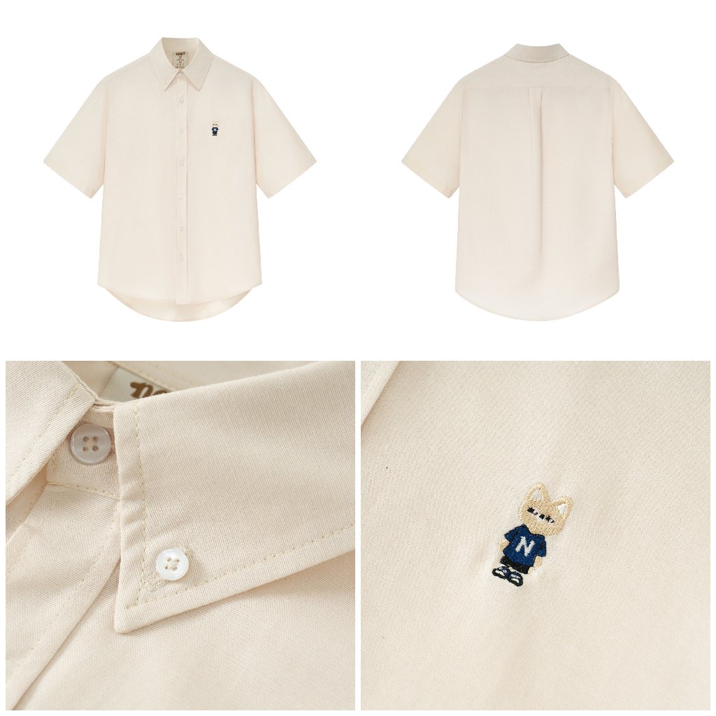 Ảnh Áo Sơ Mi Ngắn Tay Form rộng NOAM Oxford - Màu Tím/ Be/ Hồng/ Tím kẻ sọc 3