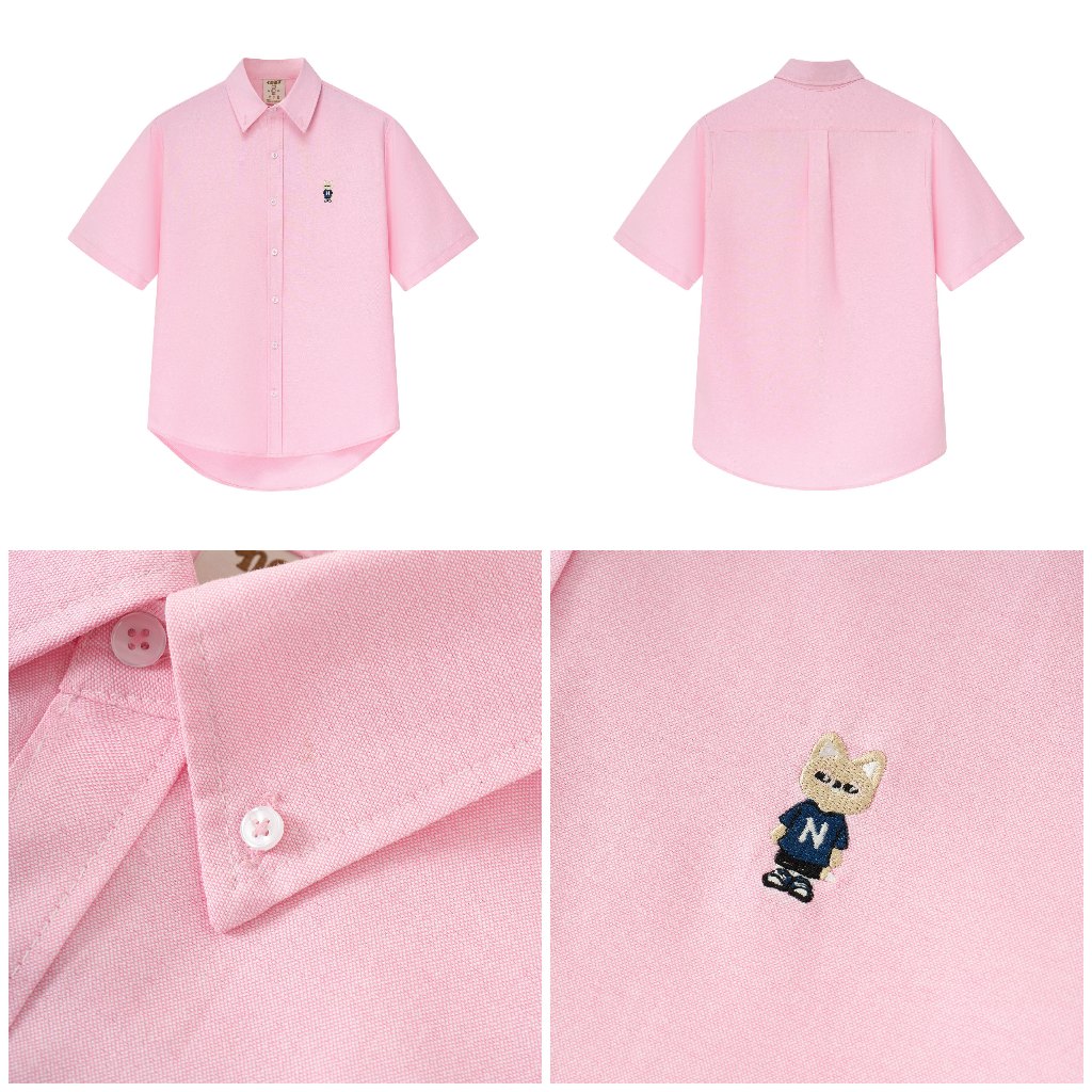 Ảnh Áo Sơ Mi Ngắn Tay Form rộng NOAM Oxford - Màu Tím/ Be/ Hồng/ Tím kẻ sọc 4
